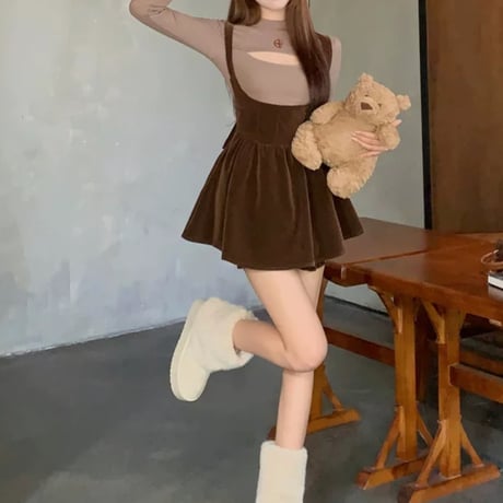 まゆぴちゅー様ご着用♡brown girly ベロア set