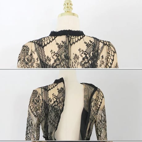 mao様ご着用*.シックレースロングワンピ