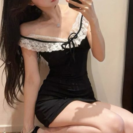 Lace Collar Ribbon Dress