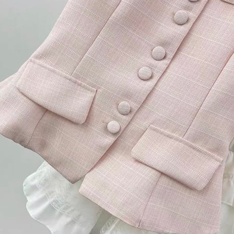 Classic Tweed Peplum Top 4色