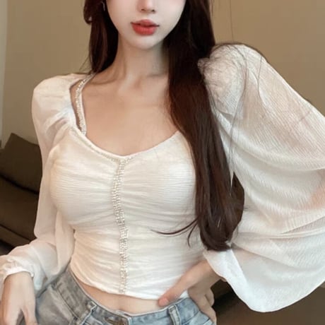 kira kira シアー長袖トップス 3色