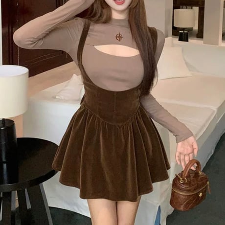 まゆぴちゅー様ご着用♡brown girly ベロア set