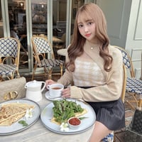 ちゃむこ様ご着用♡千鳥柄ニットキャミ＋スリーブセット4色