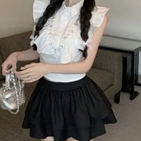 ビジュー付きノースリブラウス