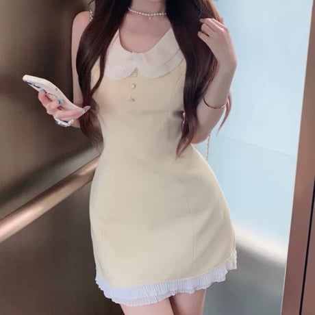 あやぽよ様ご着用♡yellow ノースリミニワンピ