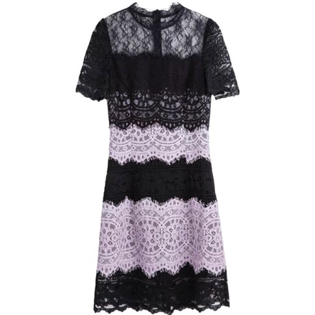 purple×black dress onepiece