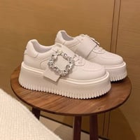 Crystal Buckle Platform Sneakers