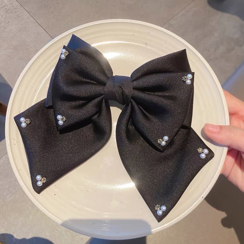 ビジュー付きリボンバレッタ 2色 | ecrea