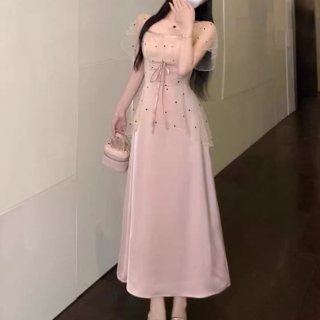 Sheer Dot Long Dress