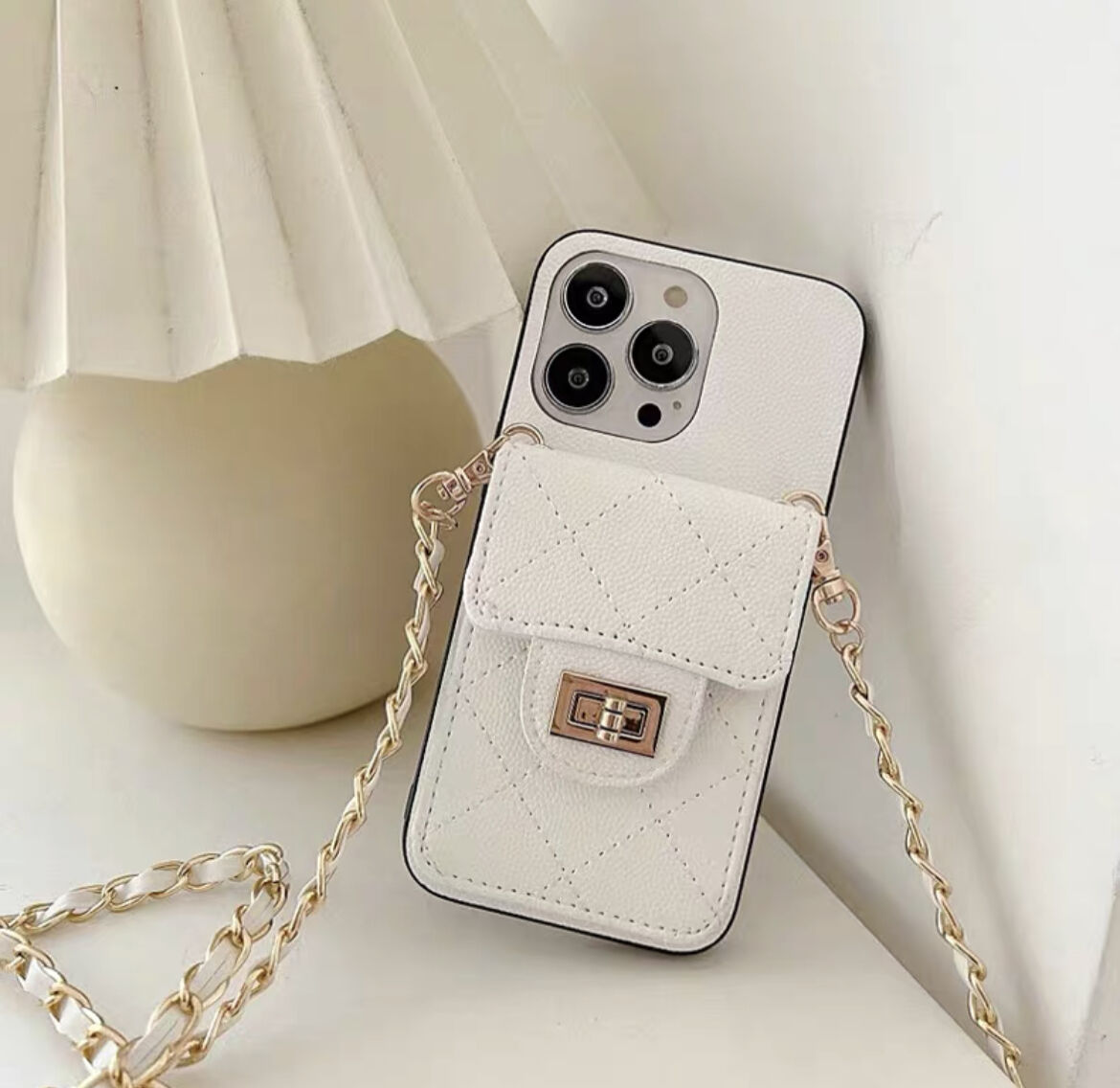 収納付きキルティングiPhoneケース 2色 | ecrea