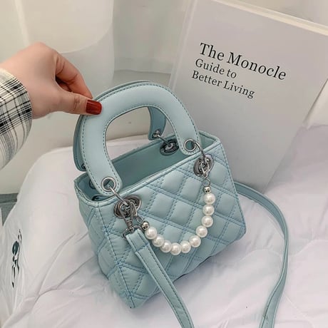 パール付き ハンドbag 4色