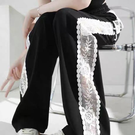 Lace Side Track Pants 3色