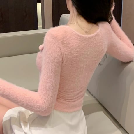 ふわふわゴールドボタントップス 2色