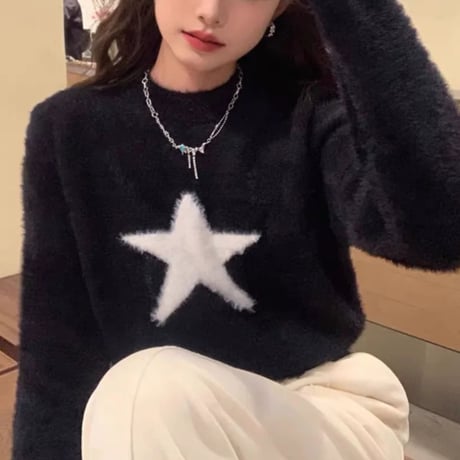 モノトーンstar 長袖トップス