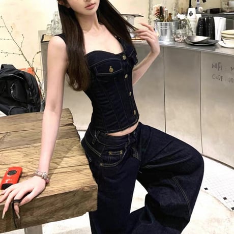 Denim Corset Set Up
