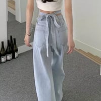 ウエストクロスリボンデニムパンツ