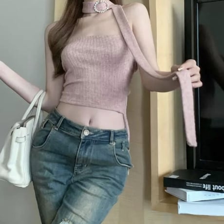kira kira タイ ベアトップ 2色