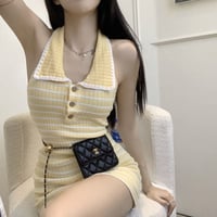 yellow border 襟付き op
