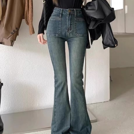 High-Waist Flare Denim