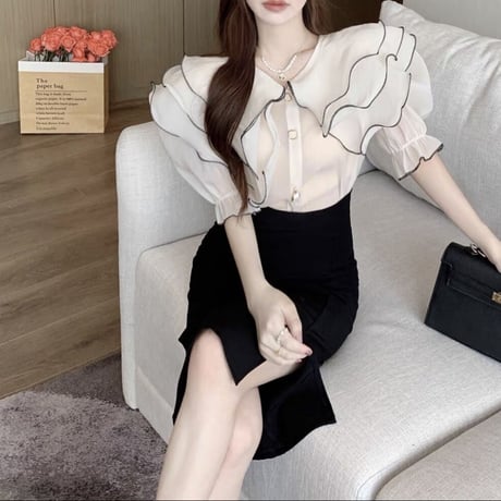 French girly chiffon tops
