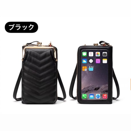 裏面クリアスマホ＆小物ショルダーbag 7色