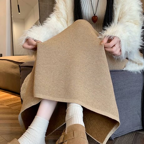 裏起毛シンプルロングスカート 4色