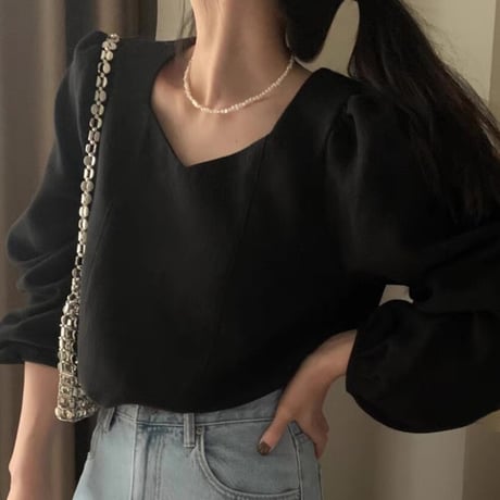 バックシフォンリボントップス 2色