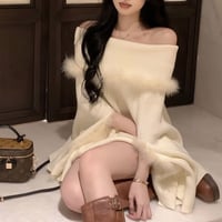 ファーオフショルポンチョ 2色