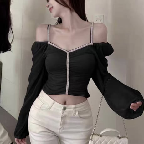 kira kira シアー長袖トップス 3色