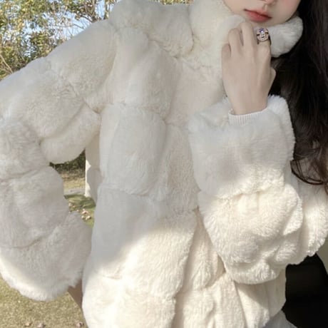 TERUMI様ご着用♡スクエアデザインファーコート3色