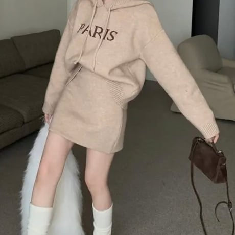 PARIS ロゴ ニットセットアップ3色