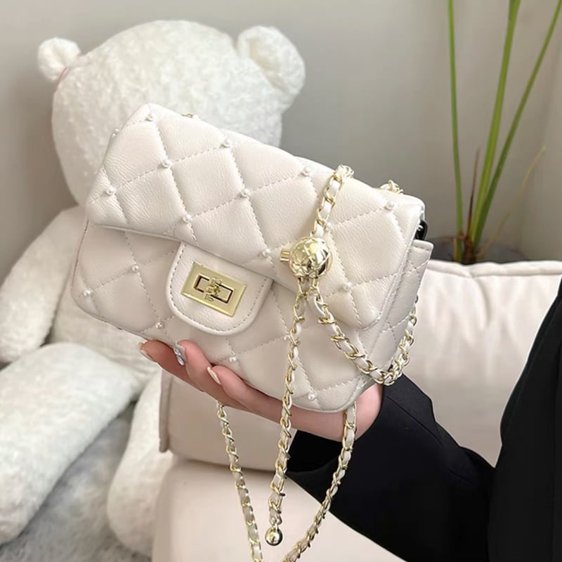 パール付きショルダーbag | ecrea パール付きショルダーbag | ecrea