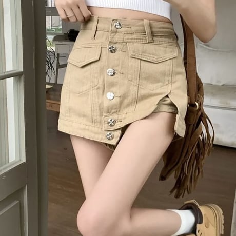フロントボタンスカパン 2色