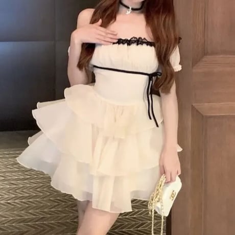 3段フリルdolly ワンピ