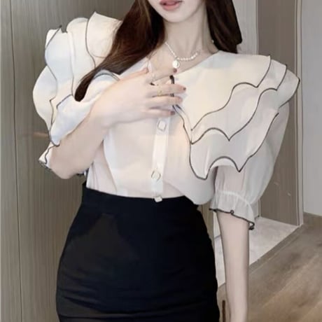 French girly chiffon tops