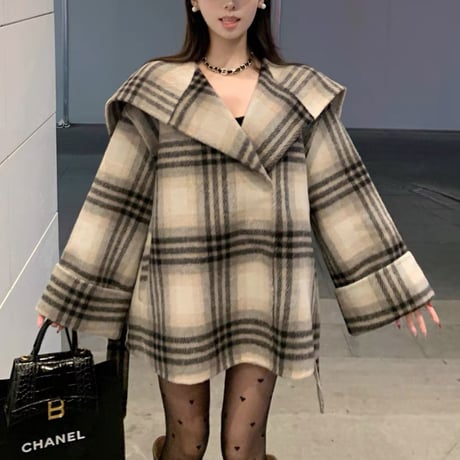 big color plaid coat