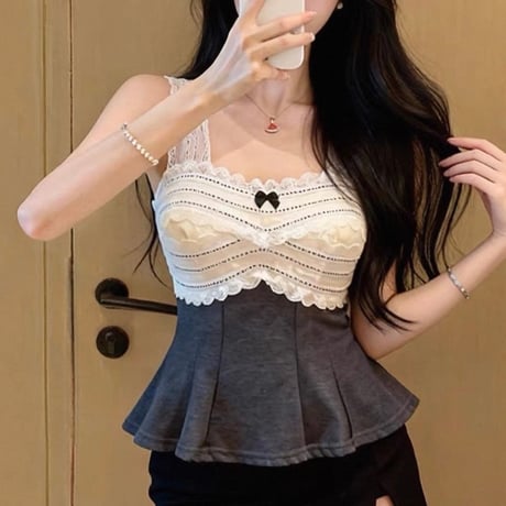 Ribbon Lace Top 2色