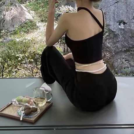 パールチェーンウエストパンツ
