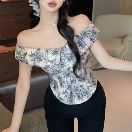 Vintage Rose Off-Shoulder Top