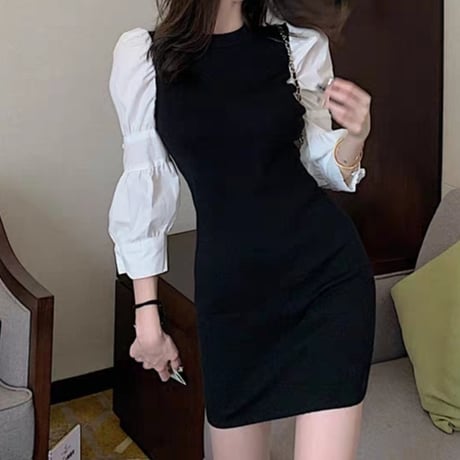 パフスリ black ワンピース