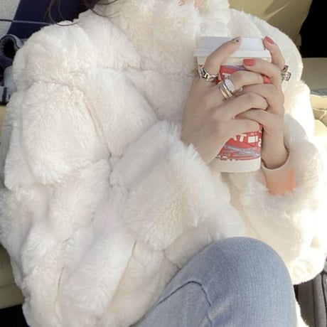 TERUMI様ご着用♡スクエアデザインファーコート3色