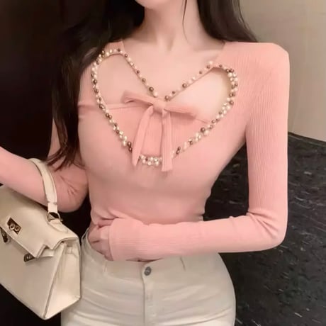 寿リリカ様ご着用♡ビジューリボントップス3色