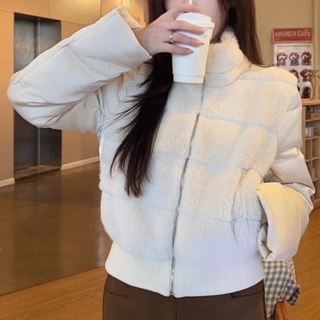 Fur Panel Zip Jacket