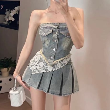 misuzu様ご着用♡Denim lace set up