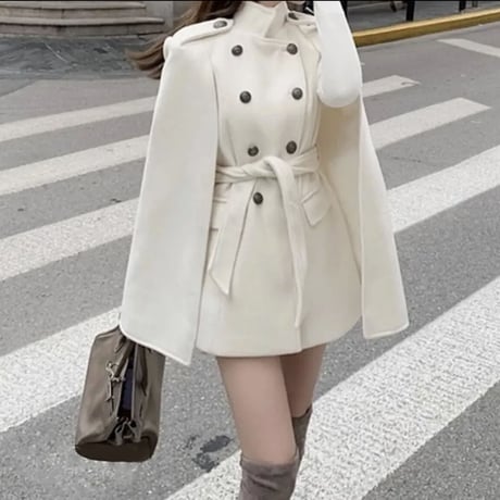 愛咲マリン様ご着用♡ダブルボタンマントコート2色
