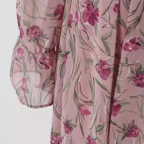 ヴァニラ様ご着用*.flower print chiffon onepiece