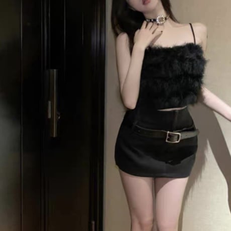 fur short camisole 2色