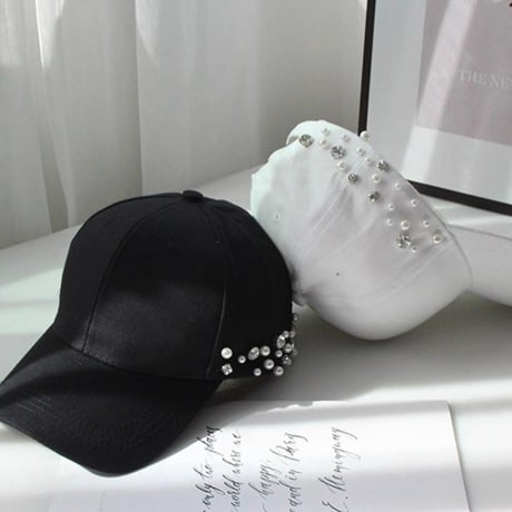 Pearl Detail Baseball Cap 2色
