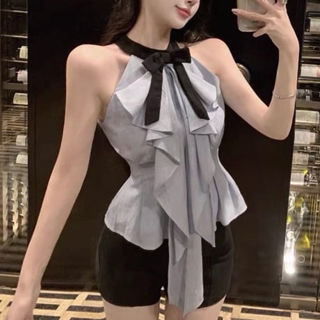 Classy Ribbon Halter Top