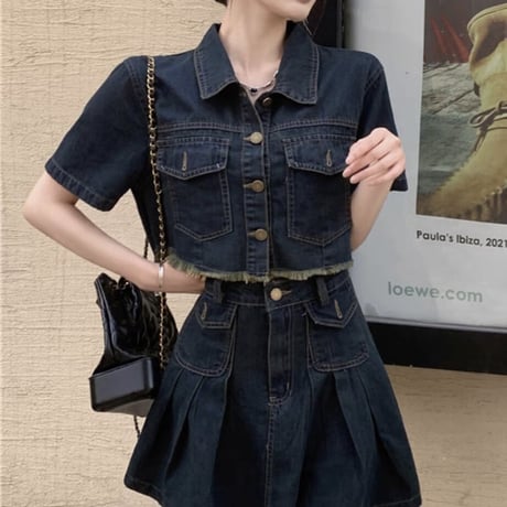 denim 半袖セットアップ